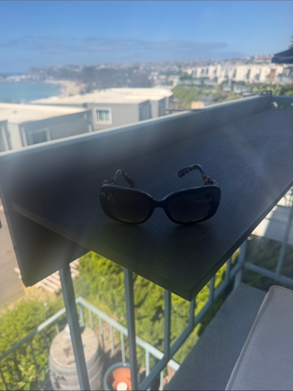Prada Black Oversized Women's Sunglasses with Tortoiseshell Temples